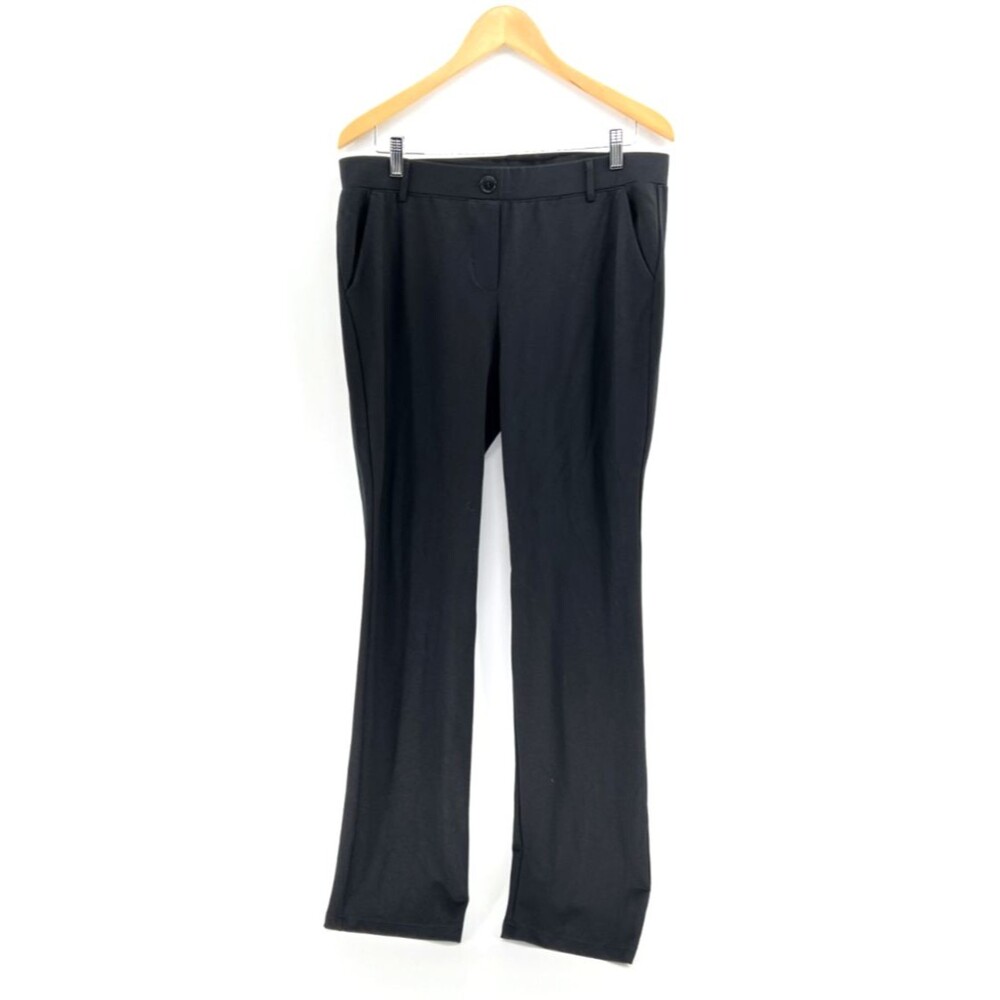 Tapata Womens L 14 Black Dress Pants Stretch Flat Front Slacks 34 Inseam Tall